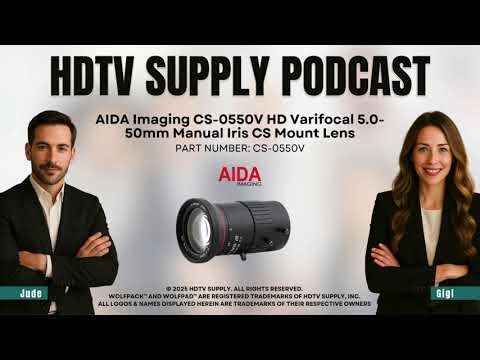 AIDA Imaging CS-0550V HD Varifocal 5.0-50mm Manual Iris CS Mount Lens