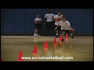 Cone Dribbling Drill for Youth Basketball, Ball Handling Drills