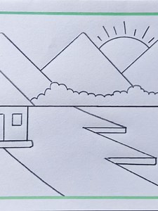 Beautiful Village Landscape Drawing Tutorial