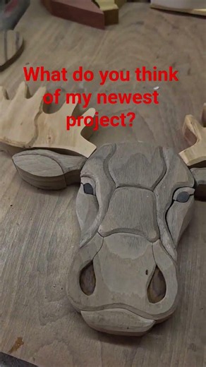 diy wooden moose #woodscraft #art #wooddesigner #diy #woodstatue