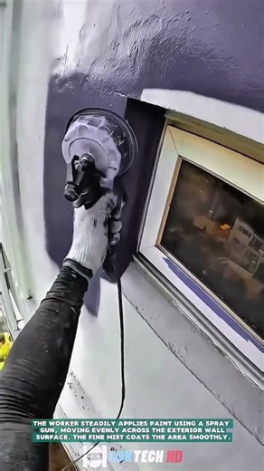 Spray Painting Exterior Wall Surfaces – Satisfying jobs and machinery in the world