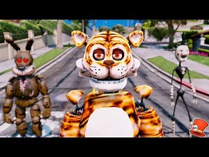 NEW FNAF TIGER ANIMATRONIC! (GTA 5 Mods FNAF RedHatter)