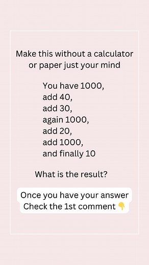 3.2K views · 11 reactions | If you're smart, solve this using only your mind, without a calculator or paper. Once you have your answer Check the 1st comment  | Just for Fun | Facebook