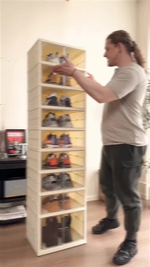 Caja transparente para zapatos 9 niveles: organizador resistente y antipolvo