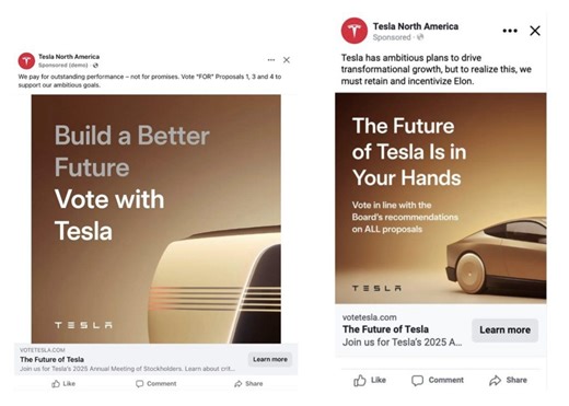 Tesla is now buying ads on Elon Musk's X to get people to vote for his $1 trillion compensation