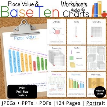 Base Ten Blocks & Place Value – Worksheets, Anchor Charts & Cut‑Outs