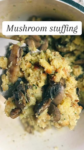 One of my favorite quick & easy side dishes: mushroom stuffing Made easy with Stove Top chicken stuffing. Just cook the mushrooms down then follow the instructions on the Stove Top box to complete the dish Mushrooms seasoned with @Lawry’s Seasoning and garlic powder #easyrecipe #quickrecipes #sidedish #comfortfood #easymeal