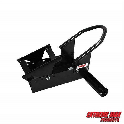 Extreme Max 5001.5010 Motorcycle Wheel Chock with Pivoting Cradle and Ultra-Stability Support Bar - Fits 17'' to 21'' Tires 3-5/32'' to 7-3/32'' Wide