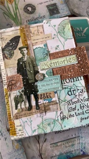 Quick Look - handmade book with PaperArtsy stamps and Tim Holtz Paper Dolls