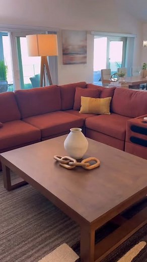 Ashley on Instagram: "Sometimes life is too vibrant for another beige sofa...the Modmax Sectional in Spice is where comfort meets confidence only color can bring! 🎨 Featured: ✅ Modmax Performance Fabric Modular Sectional ✅ Cariton Coffee Table #MyAshleyHome #AshleyFinds #modular #livingroominspo"