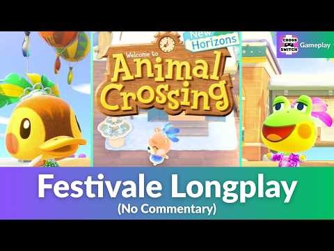 Animal Crossing Longplay 🐾 Festivale with Local Multiplayer 🎉 No Commentary, No Mid-Roll Ads