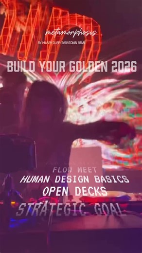 saratonin™ - bass music producer & dj on Instagram: "Crystallize your 2026 dreams into reality tonight w/ @edmprosperitynetwork at @theovenatx! Had to use my unreleased Metamorphosis - Hilary duff flip ft @ben.vibin for today’s post cause it’s just too perfect of a song meaning for tonight’s purpose. I love hearing @ben.vibin playing the guitar in our live performances together. He’s so talented 😭 More info for tonight below 🥰 - ✨ Go For Gold: Guided By Your Light ✨ 2026 Strategic Goal Plannin