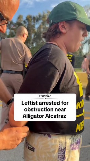 5K views · 3K reactions | Leftist arrested for obstruction near Alligator Alcatraz | Truwire | Facebook