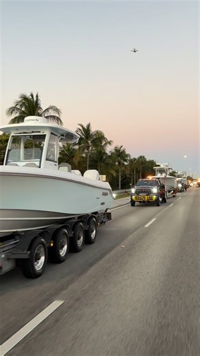 On the move with @palmettoyachtmanagement as they move a fleet of @evergladesboats into the Miami Boat Show 💪 | Boats Gone Wild