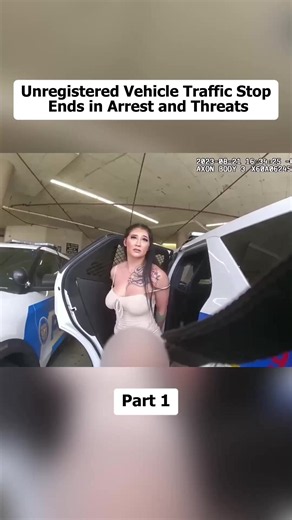 Unregistered Vehicle Traffic Stop Ends in Arrest and Threats #cops #copsusa🚔🇺🇸 #policeofficer #bodycam