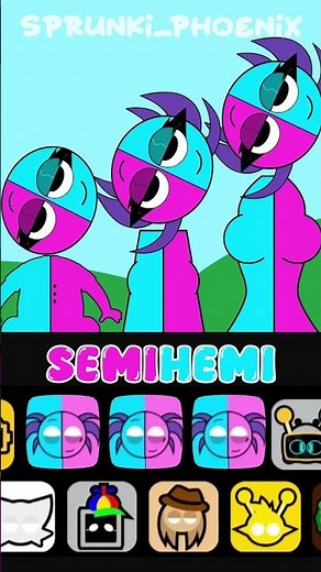 🌸💎 SEMIHEMI | From BABY → GIANT! 💥 Sprunki OC Trio Trend 🎶 #sprunkiphoenix #Semi #hemi