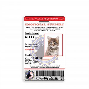 Emotional Support Feline (Cat) ID Card - Service Animal Badge