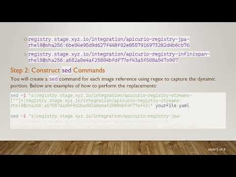 Using Regex and Sed to Dynamically Replace Image References in YAML Files