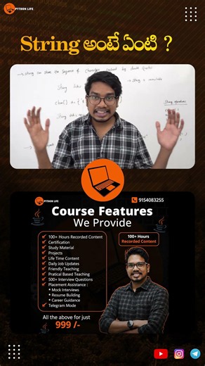 String in Java | Asalu String Ante Enti? Beginners Must Know! | PythonLife