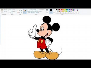 How to draw Mickey Mouse in computer using Ms Paint | Mickey Mouse Drawing.