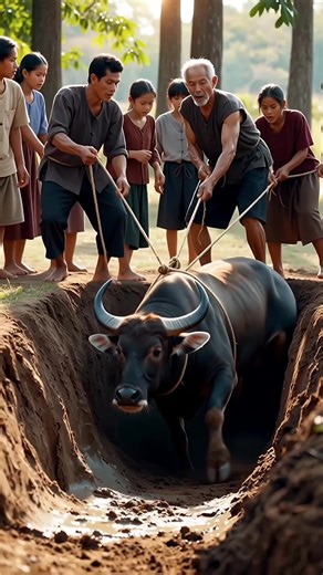 ภาษาไทย 🇹🇭 ควายตกหลุมลึกกลางพื้นที่ชุมชน ชาวบ้านต่างรีบเข้าช่วยเหลืออย่างเร่งด่วน ใช้เชือกช่วยกันดึงควายขึ้นจากหลุมด้วยความระมัดระวัง ท่ามกลางความร่วมมือและน้ำใจของคนในชุมชน เหตุการณ์นี้สะท้อนถึงความสามัคคีและความเมตตาต่อสัตว์ของชาวบ้านได้เป็นอย่างดี #ช่วยควาย #ควายตกหลุม #ช่วยเหลือสัตว์ #สามัคคีชุมชน English 🇬🇧 A buffalo fell into a deep pit in the village area. Local residents quickly came together to help, carefully using ropes to pull the buffalo out of the hole. The incident highlights 