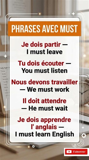 Sentences with "Must" #beginnerenglish #learn #easyenglish