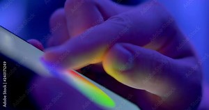 Changing color light in home. Smart Home automation. House managing with smartphone app