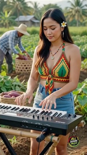 🍠🎶 Beautiful Pinay Reggae Band Sings Tagalog Reggae in an Ube Farm! 🇵🇭 #Shorts