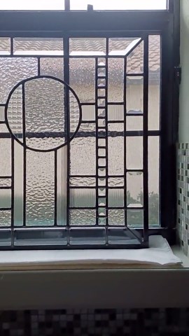 All Clear Stained Glass Window Panel / Textured Glass / Contemporary Wall Art / Geometric Design - Etsy
