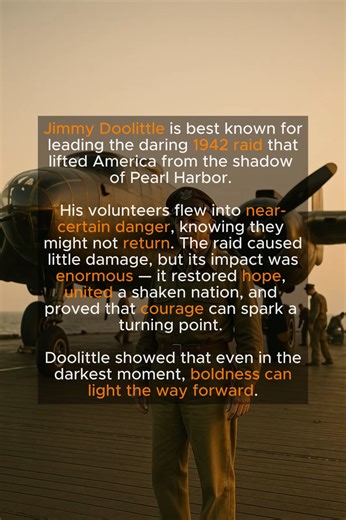 24K views · 473 reactions | Doolittle’s daring raid didn’t change the war’s map, but it changed America’s spirit—share this and follow for more moments of bravery that shaped history. #leadership #AmericanHistory #ww2 #history #historymatters | Vault 0f Wisdom | Facebook