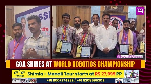 GOA STUDENTS SHINE AT WORLD STEM & ROBOTICS OLYMPIAD 2026 Students of Pragya High School, Devsu–Korgao, Pernem, secured 3rd place at the World STEM & Robotics Olympiad 2026 in Sharjah, UAE, bringing glory to Goa and making India proud. Honoured by Rajan Korgaonkar on behalf of Mission for Local. #GoaStudents #STEMOlympiad #RoboticsOlympiad #GoaPride | Goa News Hub