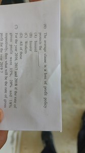 (6) The average clause is a loss of profit policy protects the ... | Filo