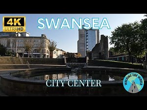 Swansea City Center 4k walking tour video September in Swansea Wales United Kingdom