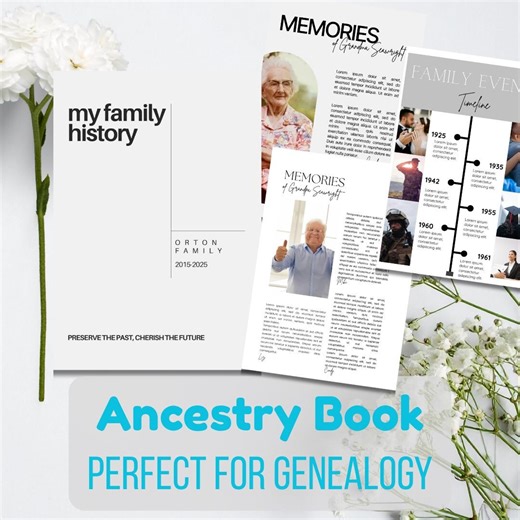 Genealogy Book Record Family History Trace Ancestry Family Tree Template Document Lineage Preserve Legacy Ancestry Scrapbook Gift - Etsy
