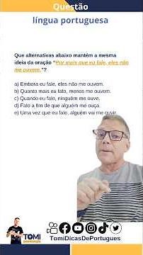 #Advérbio! Prof. Tomi Farias mostra questão de oração subordinada adverbial