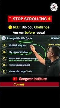🧠 Can You Arrange HIV Life Cycle Correctly? | NEET Biology #shorts