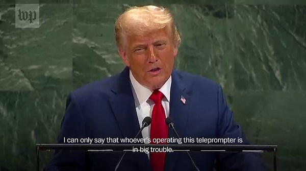 U.N. teleprompter malfunctions during Trump's speech