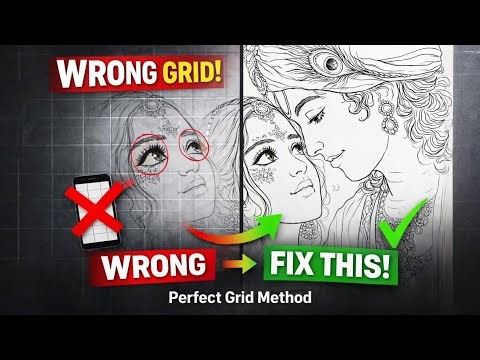Radha Krishna Drawing Using Grid Method| Mistakes Beginners Make and how to fix them | Grid Tutorial