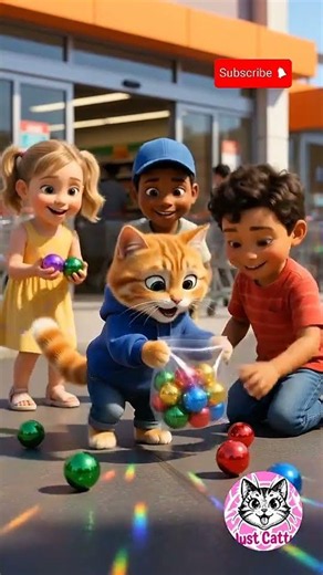 Cute Cat Buys Colorful Glass Balls & Makes New Friends | Heartwarming 3D Animation 🐱💖
