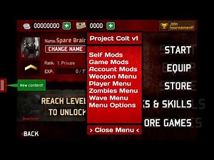SAS ZOMBIE ASSAULT 3 - PROJECT COLT V1 MOD MENU