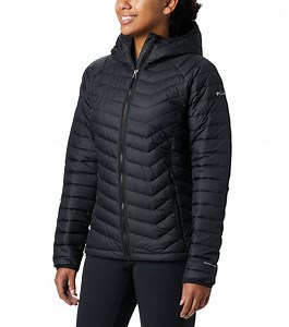 Womens Powder Lite Hooded Insulated Jacket Black