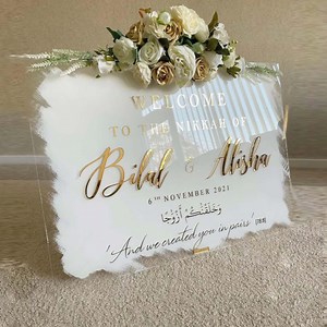 Custom 3D Wedding Sign, Acrylic Brushes Back Welcome Sign, Custom Wedding Signage, Engagement Sign, Reception Sign, Wedding Decor - Etsy