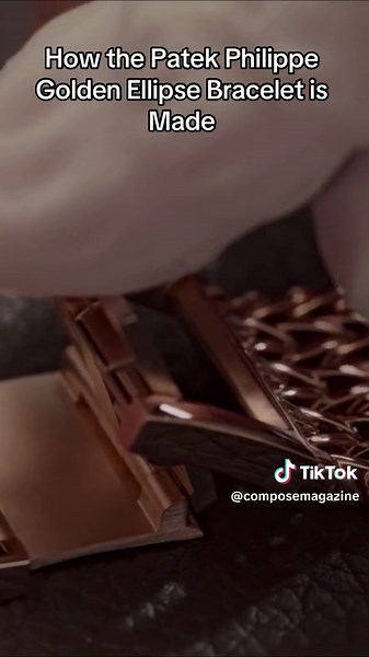 Seeing videos like this really gives you an dea of the level of artistry that goes into making a watch like this. I bet resizing it is a real pain for the people at the boutiques. Video via Patek Phillipe #patekphilippe #goldenellipse #watchesoftiktok #watches #rosegold #bracelet #foryoupage #fyp #xzybcaシ