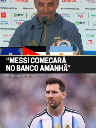 MESSI COMEÇA NO BANCO DE RESERVAS CONTRA A JORDÂNIA! ⚠️🇦🇷 Lionel Scaloni não conseguiu fazer mistério para o famoso jornalista Enrique Macaya Marquez e confirmou que poupará o craque na última rodada da fase de grupos da Copa do Mundo. #TNTSports2026 #Messi #Argentina