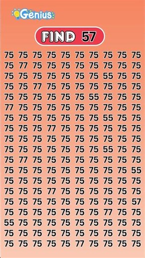 🤯 ARE U GENIUS CAN YOU FIND THE NUMBER 57 LET'S SEE #opticalillusion #brainteaser #findthedifference