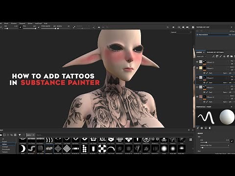 How to add tattoos in substance painter / Tattoo painting