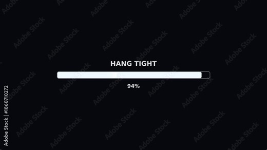 Waiting period visual shows progress bar indicating full completion with message to hang tight