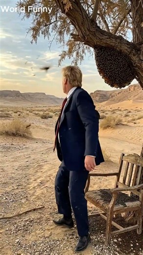 😱 Beehive Attack on Trump! 🐝😂 #shorts #funny #trump #comedy #viral #meme