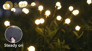 Brightown Solar Garden Lights - 4 Pack 48 LED Firefly Lights with 2 Lighting Mode, Sway by Wind, Waterproof Solar Light for Outdoor Outside Yard, Warm White