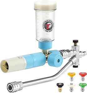 Tool Daily Foam Cannon with Dual Connector Accessory, Original Soap Cannon for Pressure Washer, 5 Power Washer Nozzle Tips, 1/4 Inch Quick Connect
